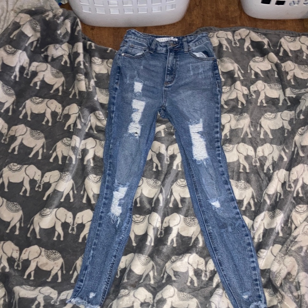 Denim ripped jeans